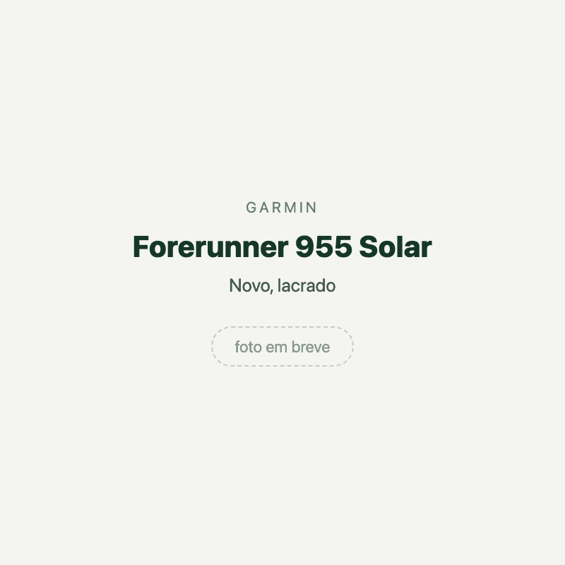 Forerunner 955 Solar — imagem provisória, foto do aparelho ainda não disponível