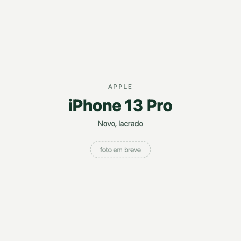 iPhone 13 Pro — imagem provisória, foto do aparelho ainda não disponível