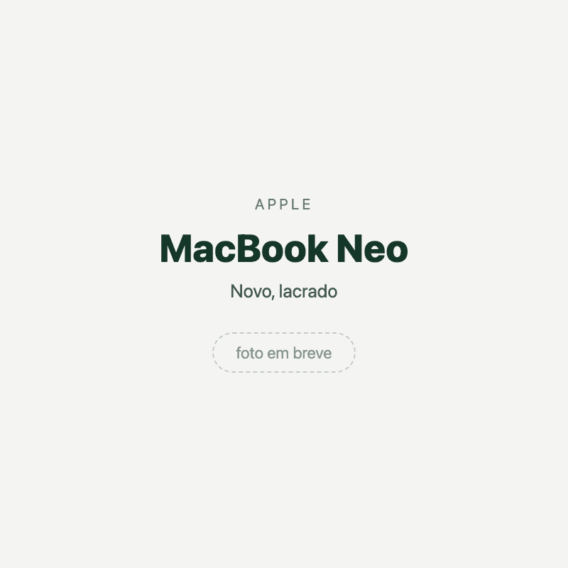 MacBook Neo — imagem provisória, foto do aparelho ainda não disponível