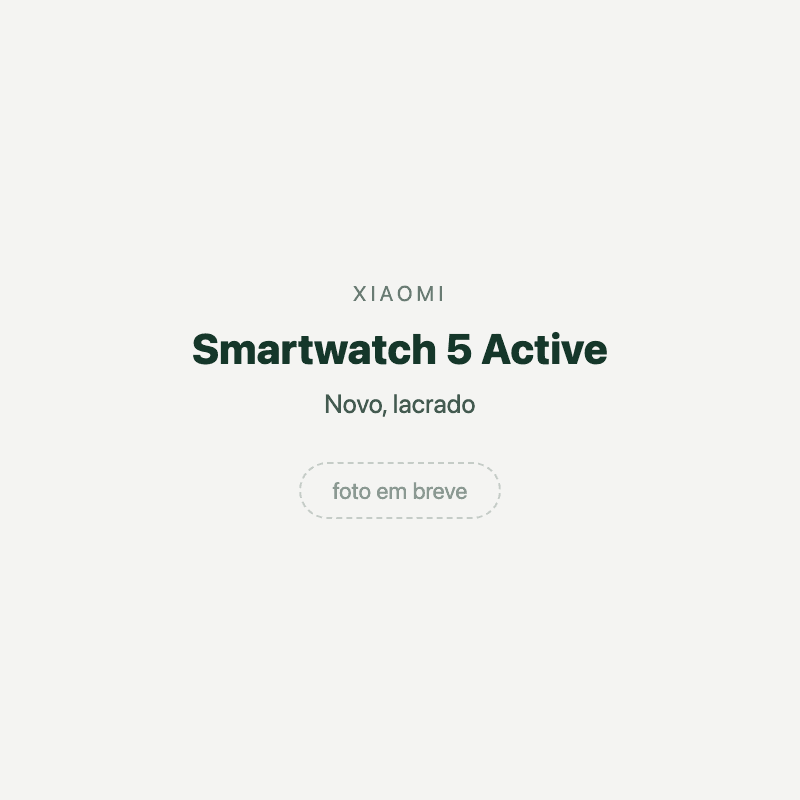 Smartwatch 5 Active — imagem provisória, foto do aparelho ainda não disponível